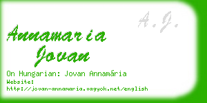 annamaria jovan business card